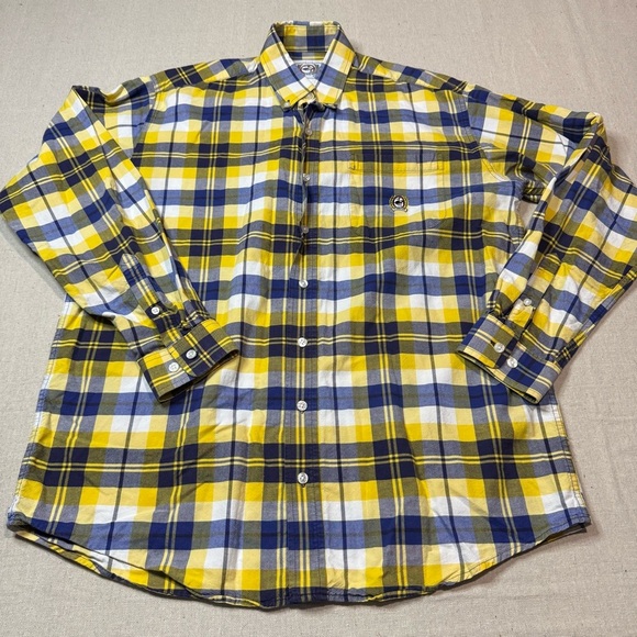 Cinch Shirt Medium Yellow Plaid Long Sleeve Button Down Western Pocket Cowboy - Picture 2 of 6